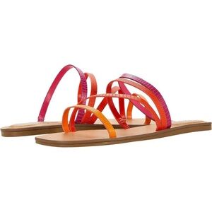 Marc Fisher Sandals Bonina Orange Pink Strappy Flats